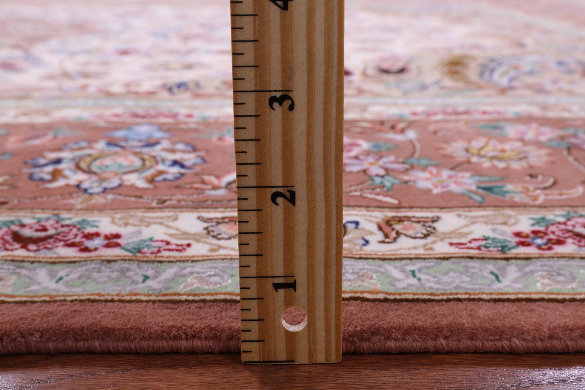Ivory Signed Isfahan Authentic Persian Hand Knotted Wool & Silk Area Rug - 5' 1" X 7' 7" - Golden Nile