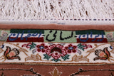 Ivory Signed Isfahan Authentic Persian Hand Knotted Wool & Silk Area Rug - 5' 1" X 7' 7" - Golden Nile