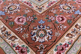 Ivory Signed Isfahan Authentic Persian Hand Knotted Wool & Silk Area Rug - 5' 1" X 7' 7" - Golden Nile