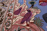 Signed Isfahan Authentic Persian Hunting Scene Hand Knotted Wool & Silk Area Rug - 4' 2" X 6' 8" - Golden Nile