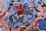 Signed Isfahan Authentic Persian Hunting Scene Hand Knotted Wool & Silk Area Rug - 4' 2" X 6' 8" - Golden Nile