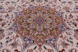 Ivory Signed Isfahan Authentic Persian Hand Knotted Wool & Silk Area Rug - 4' 3" X 6' 8" - Golden Nile