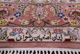 Ivory Signed Isfahan Authentic Persian Hand Knotted Wool & Silk Area Rug - 4' 3" X 6' 8" - Golden Nile
