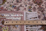 Ivory Signed Isfahan Authentic Persian Hand Knotted Wool & Silk Area Rug - 4' 3" X 6' 8" - Golden Nile