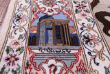 Signed Isfahan Authentic Persian Hunting Scene Hand Knotted Wool & Silk Area Rug - 4' 3" X 6' 6" - Golden Nile