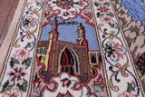 Signed Isfahan Authentic Persian Hunting Scene Hand Knotted Wool & Silk Area Rug - 4' 3" X 6' 6" - Golden Nile