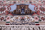 Signed Isfahan Authentic Persian Hunting Scene Hand Knotted Wool & Silk Area Rug - 4' 3" X 6' 6" - Golden Nile