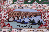 Signed Isfahan Authentic Persian Hunting Scene Hand Knotted Wool & Silk Area Rug - 4' 3" X 6' 6" - Golden Nile