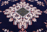 Blue Signed Isfahan Authentic Persian Hand Knotted Wool & Silk Area Rug - 4' 3" X 6' 4" - Golden Nile