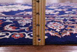 Blue Signed Isfahan Authentic Persian Hand Knotted Wool & Silk Area Rug - 4' 3" X 6' 4" - Golden Nile