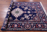 Blue Signed Isfahan Authentic Persian Hand Knotted Wool & Silk Area Rug - 4' 3" X 6' 4" - Golden Nile
