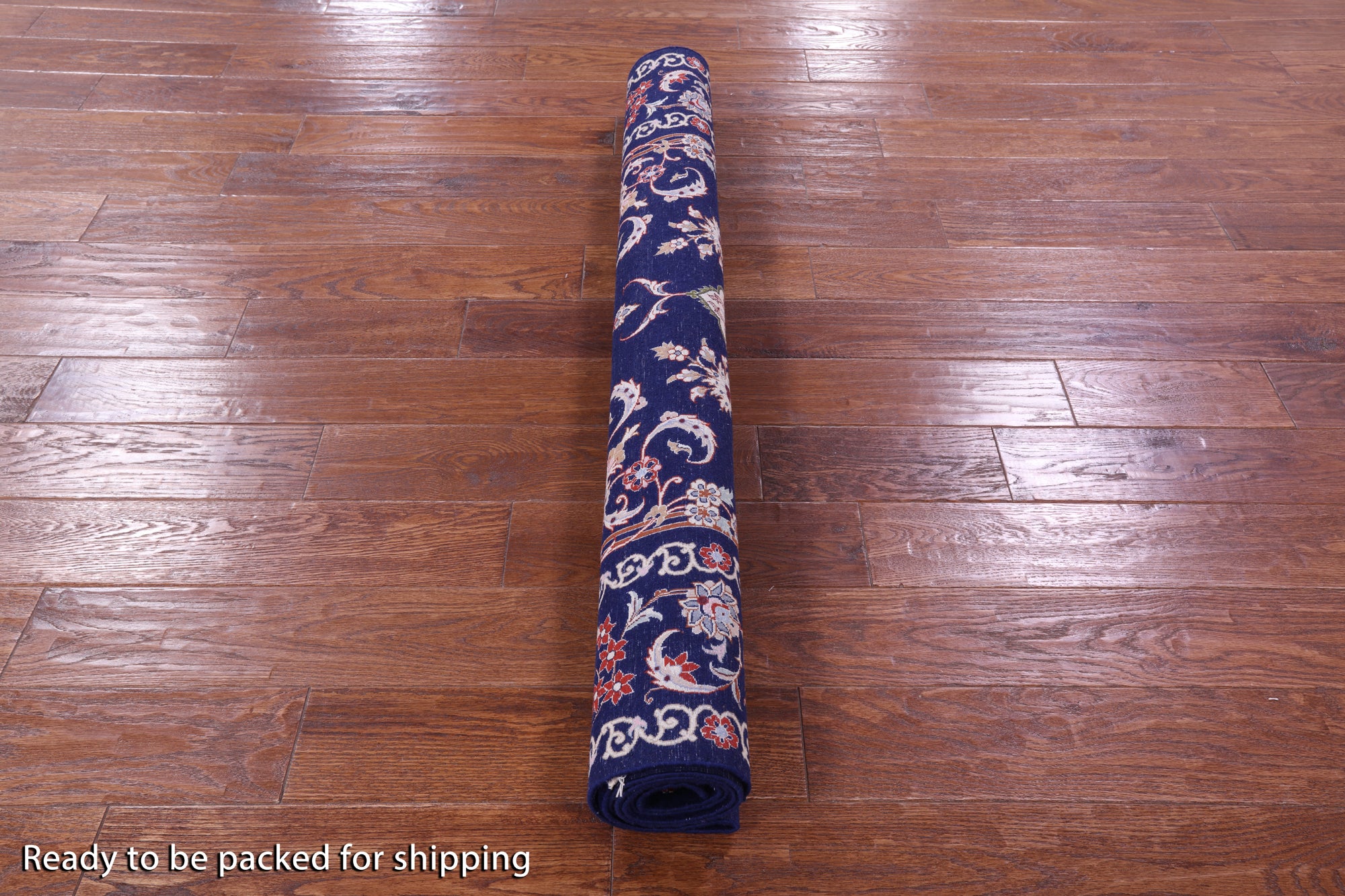 Blue Signed Isfahan Authentic Persian Hand Knotted Wool & Silk Area Rug - 4' 3" X 6' 4" - Golden Nile
