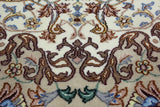 Signed Isfahan Authentic Persian Hand Knotted Wool & Silk Area Rug - 4' 4" X 6' 5" - Golden Nile