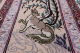 Signed Isfahan Authentic Persian Hunting Scene Hand Knotted Wool & Silk Area Rug - 5' 0" X 7' 10" - Golden Nile