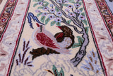 Signed Isfahan Authentic Persian Hunting Scene Hand Knotted Wool & Silk Area Rug - 5' 0" X 7' 10" - Golden Nile