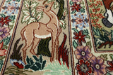 Signed Isfahan Authentic Persian Hunting Scene Hand Knotted Wool & Silk Area Rug - 3' 10" X 5' 9" - Golden Nile