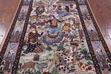 Signed Isfahan Authentic Persian Pictorial Hand Knotted Wool & Silk Area Rug - 3' 10" X 5' 6" - Golden Nile