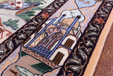 Signed Isfahan Authentic Persian Pictorial Hand Knotted Wool & Silk Area Rug - 3' 10" X 5' 6" - Golden Nile