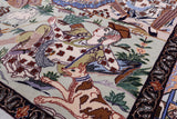 Signed Isfahan Authentic Persian Pictorial Hand Knotted Wool & Silk Area Rug - 3' 10" X 5' 6" - Golden Nile