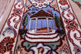 Signed Isfahan Authentic Persian Pictorial Hand Knotted Wool & Silk Area Rug - 3' 7" X 5' 8" - Golden Nile