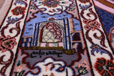 Signed Isfahan Authentic Persian Pictorial Hand Knotted Wool & Silk Area Rug - 3' 7" X 5' 5" - Golden Nile