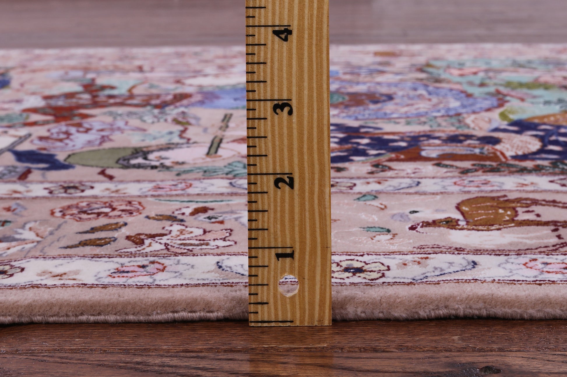 Signed Isfahan Authentic Persian Pictorial Hand Knotted Wool & Silk Area Rug - 3' 7" X 5' 2" - Golden Nile