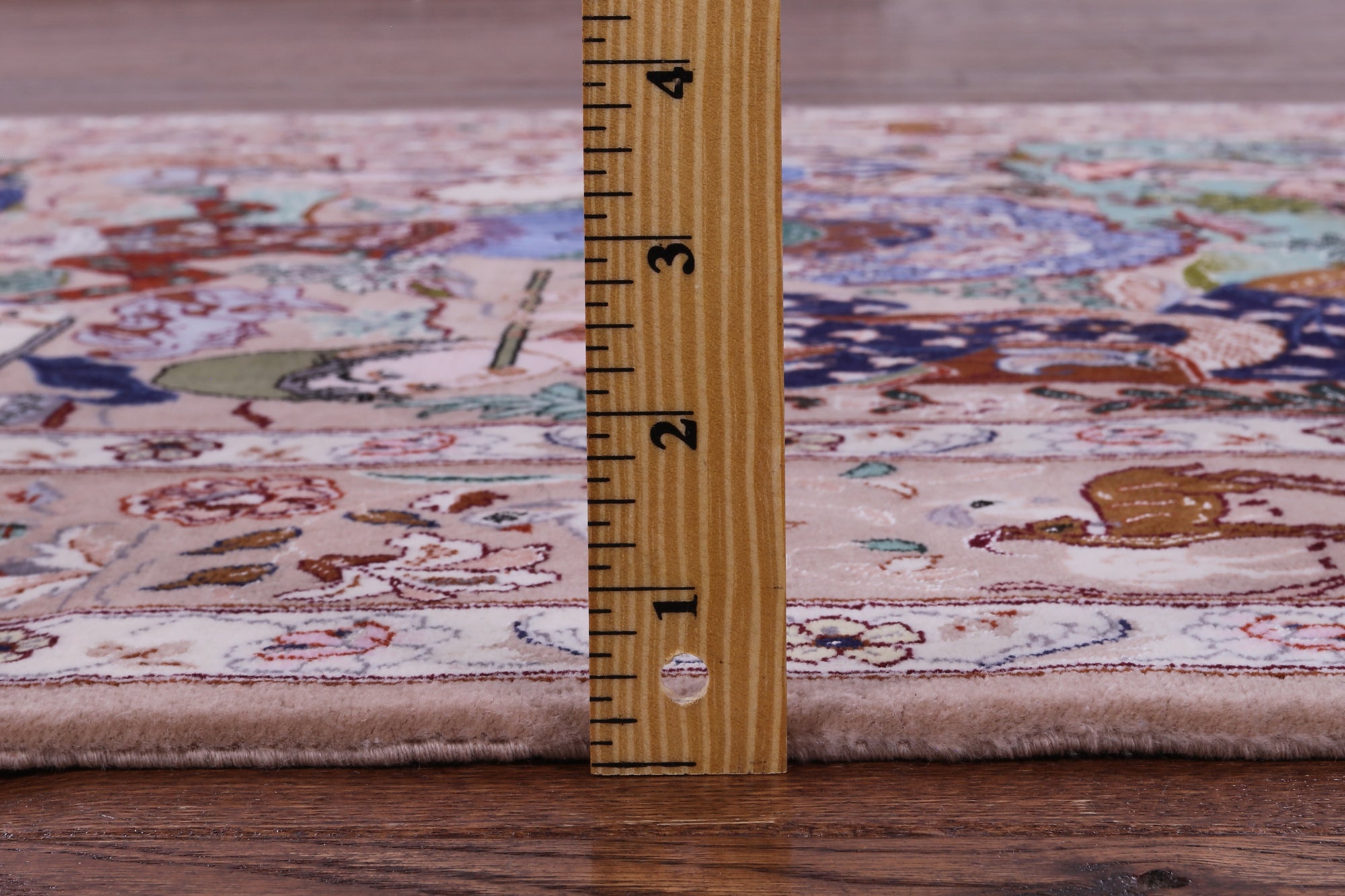 Signed Isfahan Authentic Persian Pictorial Hand Knotted Wool & Silk Area Rug - 3' 7" X 5' 2" - Golden Nile