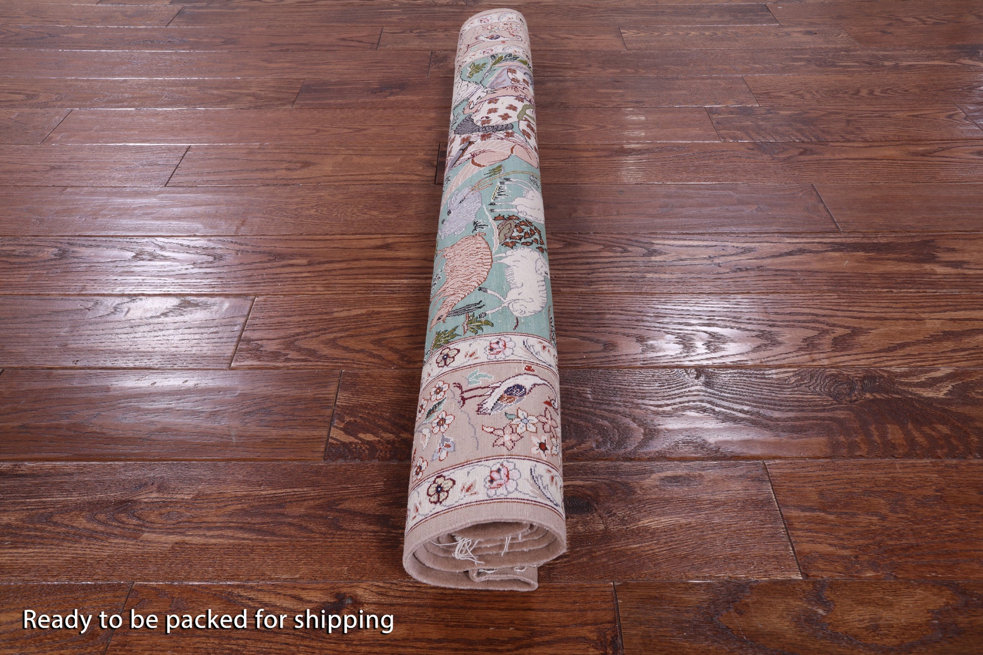 Signed Isfahan Authentic Persian Pictorial Hand Knotted Wool & Silk Area Rug - 3' 7" X 5' 2" - Golden Nile