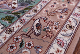 Signed Isfahan Authentic Persian Pictorial Hand Knotted Wool & Silk Area Rug - 3' 7" X 5' 2" - Golden Nile