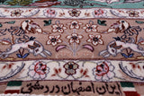 Signed Isfahan Authentic Persian Pictorial Hand Knotted Wool & Silk Area Rug - 3' 7" X 5' 2" - Golden Nile
