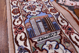 Signed Isfahan Authentic Persian Pictorial Hand Knotted Wool & Silk Area Rug - 3' 10" X 5' 7" - Golden Nile