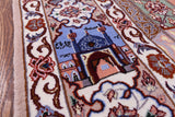 Signed Isfahan Authentic Persian Pictorial Hand Knotted Wool & Silk Area Rug - 3' 10" X 5' 7" - Golden Nile