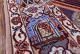 Signed Isfahan Authentic Persian Pictorial Hand Knotted Wool & Silk Area Rug - 3' 10" X 5' 7" - Golden Nile