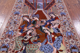 Signed Isfahan Authentic Persian Pictorial Hand Knotted Wool & Silk Area Rug - 3' 10" X 5' 7" - Golden Nile