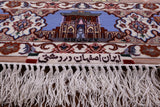 Signed Isfahan Authentic Persian Pictorial Hand Knotted Wool & Silk Area Rug - 3' 10" X 5' 7" - Golden Nile
