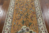 Isfahan Authentic Persian Hand Knotted Wool & Silk Area Rug - 3' 7" X 5' 7" - Golden Nile