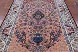 Signed Isfahan Authentic Persian Hand Knotted Wool & Silk Area Rug - 4' 4" X 6' 5" - Golden Nile