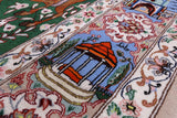 Signed Isfahan Authentic Persian Hunting Scene Hand Knotted Wool & Silk Area Rug - 4' 3" X 6' 7" - Golden Nile