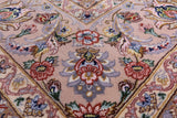 Ivory Signed Isfahan Authentic Persian Hand Knotted Wool & Silk Area Rug - 5' 3" X 7' 9" - Golden Nile