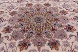 Ivory Signed Isfahan Authentic Persian Hand Knotted Wool & Silk Area Rug - 5' 3" X 7' 9" - Golden Nile