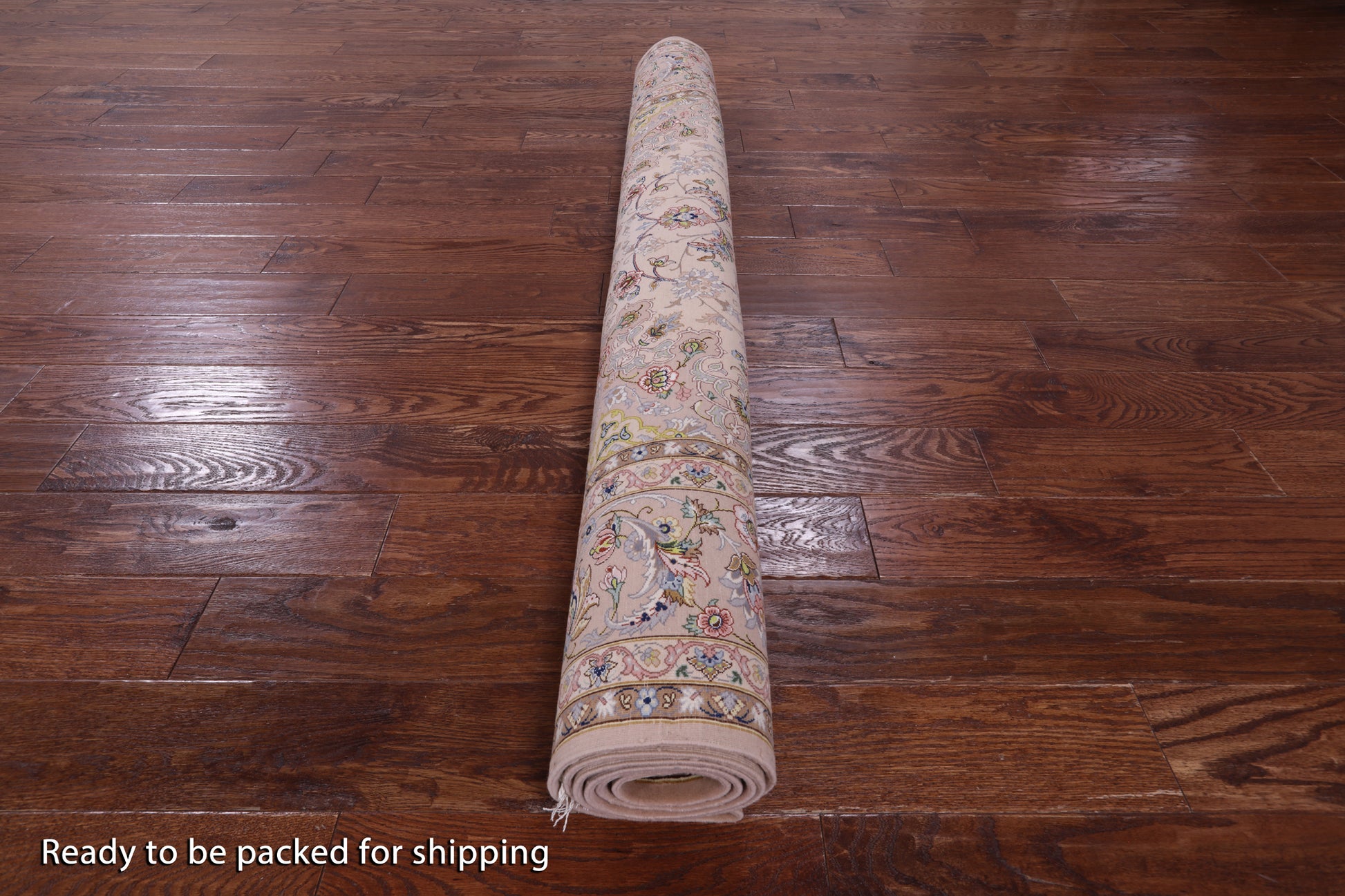 Ivory Signed Isfahan Authentic Persian Hand Knotted Wool & Silk Area Rug - 5' 5" X 7' 10" - Golden Nile