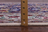 Blue Signed Isfahan Authentic Persian Hand Knotted Wool & Silk Area Rug - 4' 11" X 7' 8" - Golden Nile