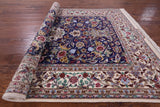 Blue Signed Isfahan Authentic Persian Hand Knotted Wool & Silk Area Rug - 4' 11" X 7' 8" - Golden Nile
