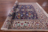 Blue Signed Isfahan Authentic Persian Hand Knotted Wool & Silk Area Rug - 4' 11" X 7' 8" - Golden Nile