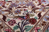 Blue Signed Isfahan Authentic Persian Hand Knotted Wool & Silk Area Rug - 4' 11" X 7' 8" - Golden Nile