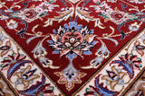 Ivory Signed Isfahan Authentic Persian Hand Knotted Wool & Silk Area Rug - 5' 3" X 8' 0" - Golden Nile