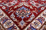 Ivory Signed Isfahan Authentic Persian Hand Knotted Wool & Silk Area Rug - 5' 3" X 8' 0" - Golden Nile