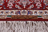 Ivory Signed Isfahan Authentic Persian Hand Knotted Wool & Silk Area Rug - 5' 3" X 8' 0" - Golden Nile