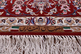 Ivory Signed Isfahan Authentic Persian Hand Knotted Wool & Silk Area Rug - 5' 3" X 8' 0" - Golden Nile