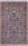 Ivory Isfahan Authentic Persian Hand Knotted Wool & Silk Area Rug - 5' 3" X 8' 0" - Golden Nile